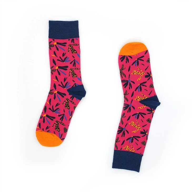 Pink Dragonfly Cotton Socks